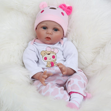 Charex Reborn Baby Dolls Lucy, 22 Inch Realistic Reborn Girl Doll, Lifelike Newborn Baby Doll Soft Vinyl Weighted Gift Set