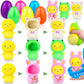 Igeekid 12 Pcs Jumbo Easter Eggs Filled Animal Squeeze Balls Toys,Chicks Costume Change Stuffers Stress Relief Toys For Kids Eas
