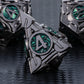 Kerwellsi 7Pcs Metal Dnd Dice Set D&D With Gift Box, Nature Vines Leaf Polyhedral Dungeons And Dragons D And D Dice, Handmade Bl