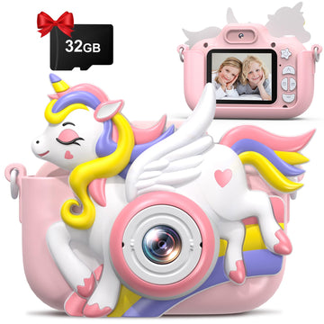 Kids Camera Toys For 3-12 Year Old Girls Boys, Kids Digital Camera With Cartoon Soft Silicone Cover, Best Chritmas Birthday Fest