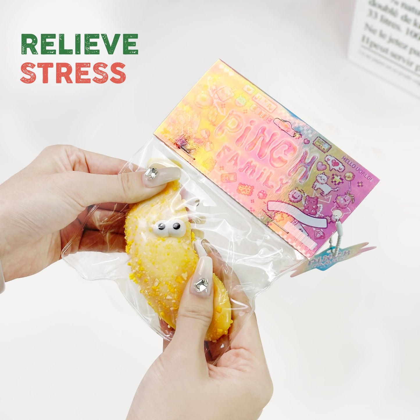 Taba Squishy Toys Valentines Cute Kawaii Cat Paw Squeeze Toys  Sticky Squishy Fidget Toys Silicone Squeeze Toy for Stress Relief Cute Soft Toys Best Valentines Gift for Anniversary (Banana)