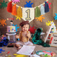 Ereniko Handmade Rainbow 1st Birthday High Chair Banner Party Decoration for Girl Baby Wall Hangings Decorative Happy One Birthd