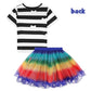 Ccjrlm Rainbow Tutu Dress For Girls, Birthday Girl Outfit Set Costumes With Headband And Bag Christmas Outfits 3-8Y