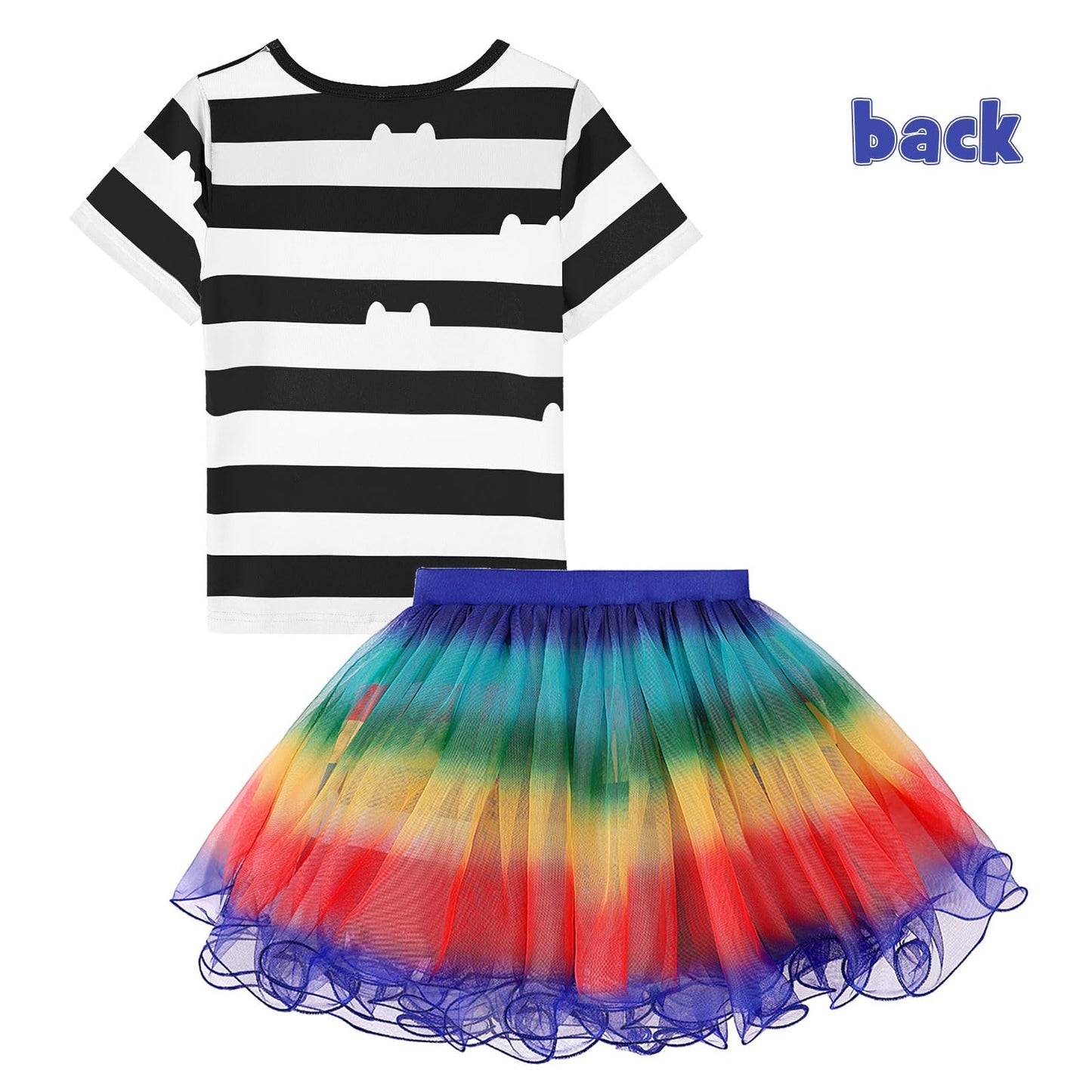 Ccjrlm Rainbow Tutu Dress For Girls, Birthday Girl Outfit Set Costumes With Headband And Bag Christmas Outfits 3-8Y
