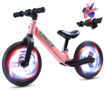 Eaglestone Colorful Lighting Toddler Balance Bike 3 Year Old,Lightweight Bike For 2 Year Old Boys Girls With Inflatable Tires And Adjustable Seat, Birthday Gift,Pink