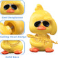 Wonuu Bobble Heads Ducks, Car Dashboard Decor Cute Yellow Shaking Head Duck Doll For Car Interior Ornament With Glasses, Necklac