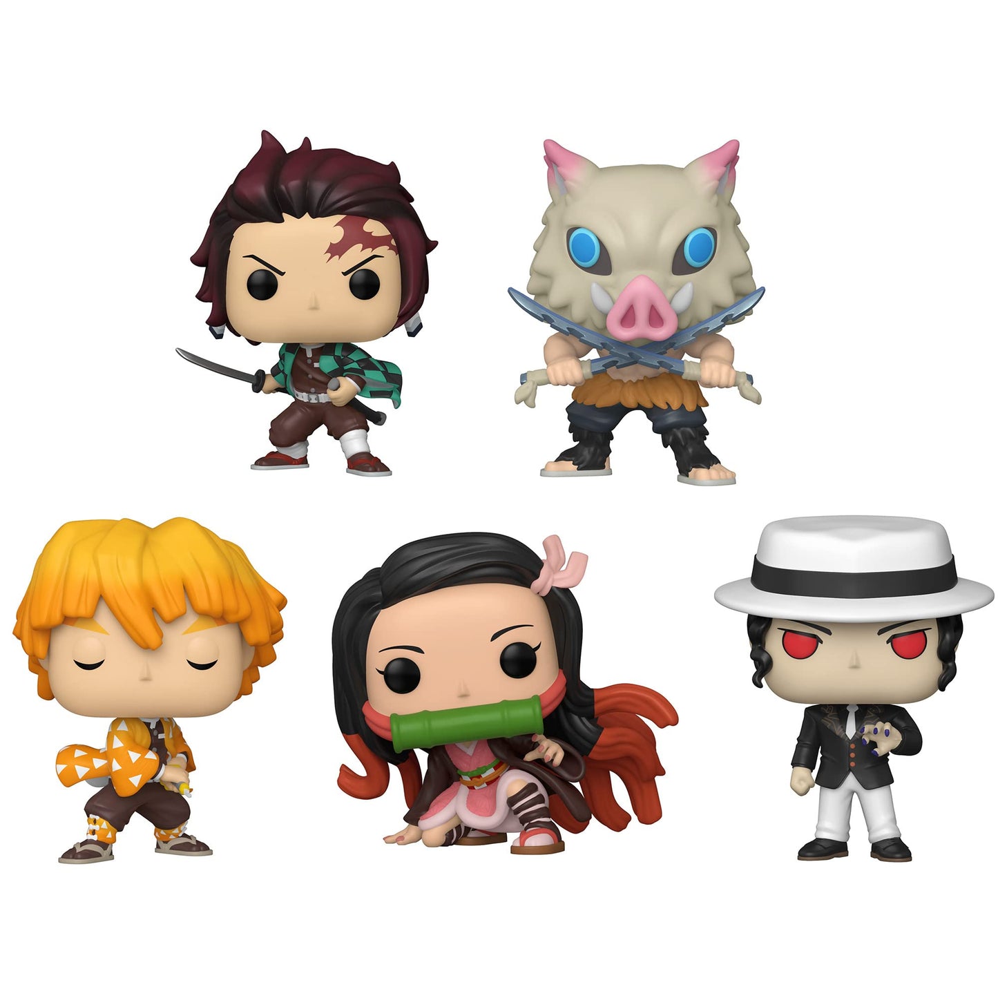 Funko Animation: Pop! Demon Slayer Collectors Set - Tanjiro Kamado, Inosuke Hashibira, Zenitsu Agatsuma, Nezuko Kamado, Muzan Kibutsuji