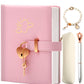 Diary With Lock For Girls - Birthday Gifts For Girls Ages 8 9 10 11 12 Year Old - Arts And Crafts For Kids - Journal Kit Includes: Pencil Case, Bracelet, Pen, Leather Journal For Teen Girls & Kids