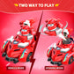 Super Wings Race Car Toys, 5 in Jett Spinning Tops and Race Car Toys for Kids, 2-in-1 Mode Vehicle Toys Cars for 3 4 5 6 7 8 Yea