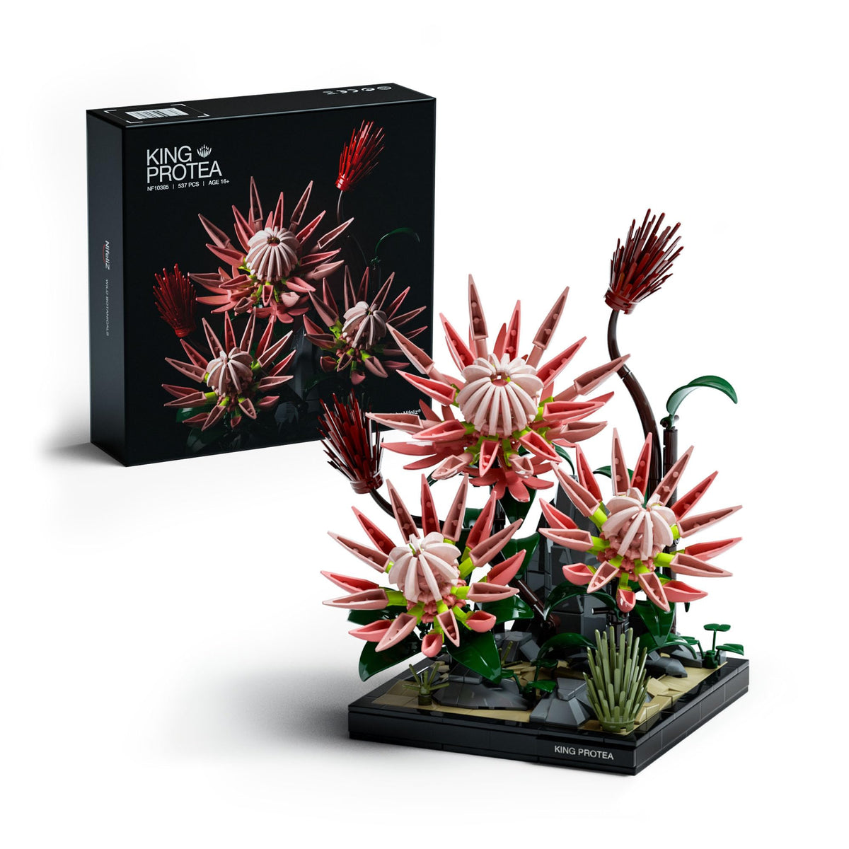 Nifeliz King Protea Flower Building Set, Wild Botanicals Series, NF10385