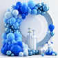 Nisocy 124Pcs Blue Balloons Garland Arch Kit, 18In 12In 10In 5In Baby Light Blue Royal Blue Metallic Blue Balloons For Baby Show