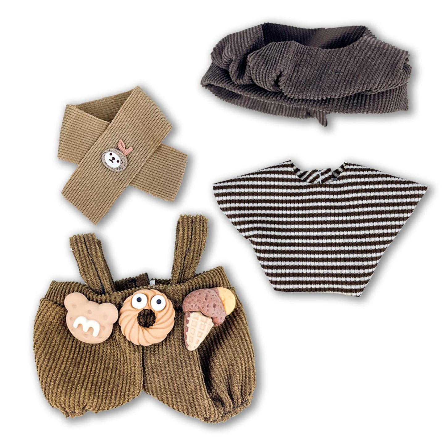 3 Pack Clothes Outfits Set for 17cm Doll(Not Includ Doll) 17cm Clothing Accessories Hat Pants&Skirt Set Cute Fashion Style