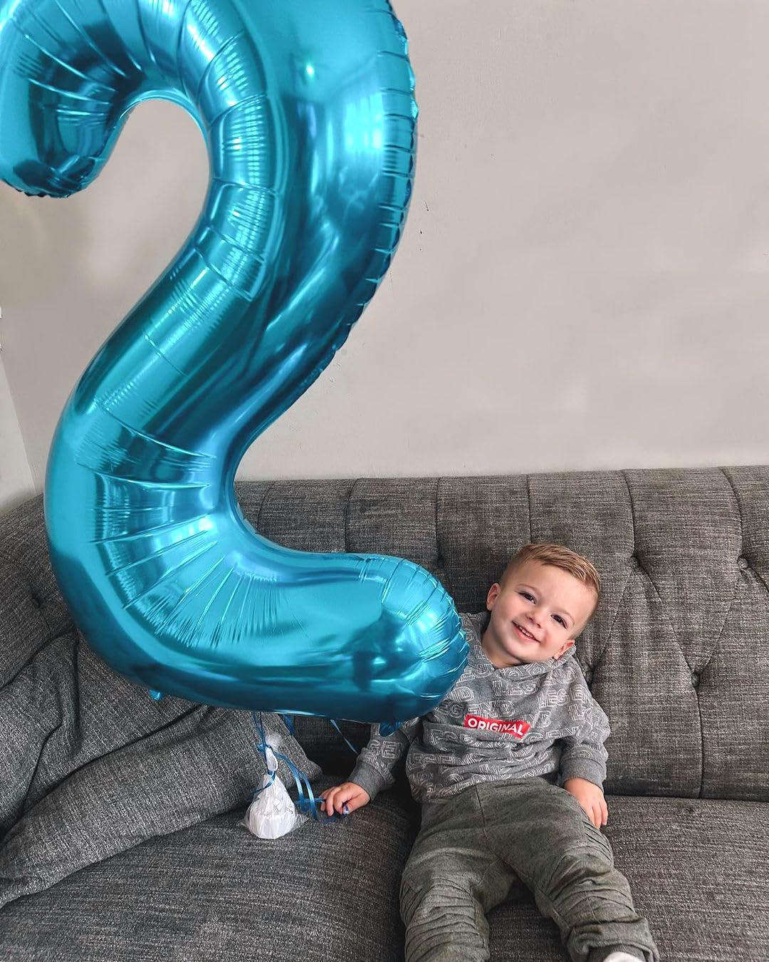 2 Balloon, Blue Number Balloons 40 Inch, 2Nd Balloon Number Birthday Decorations, Two Second Birthday Party Supplies, Number 2 B