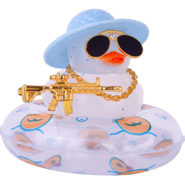 Cofubcad Car Rubber Duck Dashboard Decoration Colorful Duck Car Ornaments With Special Props Mini Swim Ring Sunglasses Cowboy Or Sun Hat(A27)