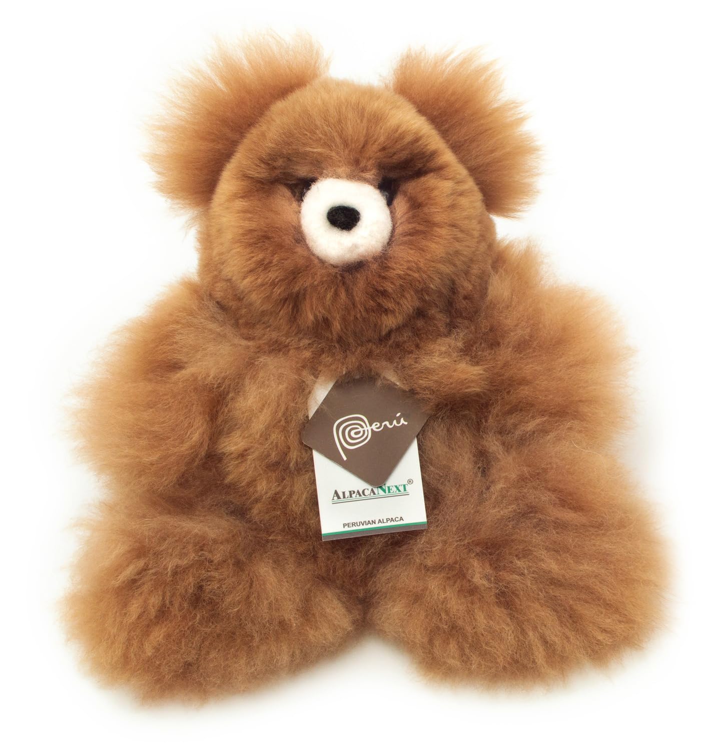 AlpacaNext Soft and Cuddly Baby Alpaca Teddy Bear - 9 inch. enhanced Alpaca Stuffed Animal Handmade on Genuine Alpaka Fur. Cute Bear (9 inches  Brown)