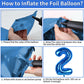 Biapian 40 Inch Blue Number 21 Balloons, 8Pcs Large Foil Number 2 & 1 Balloons With 18'' Blue Silver Heart Shape Balloon For 21S