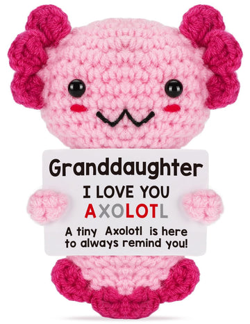 Granddaughter Gifts From Grandma, Grandpa Grandparents, Crochet Axolotl For Year Old Little Girl Kid, Best For Birthday, Christm