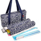 Linda Li New! - American Mahjong Set 166 enhanced White Tiles  4 All-in-One Rack/Pushers  Blue Paisley Soft Bag - Classic Full Size Complete Mahjongg Set