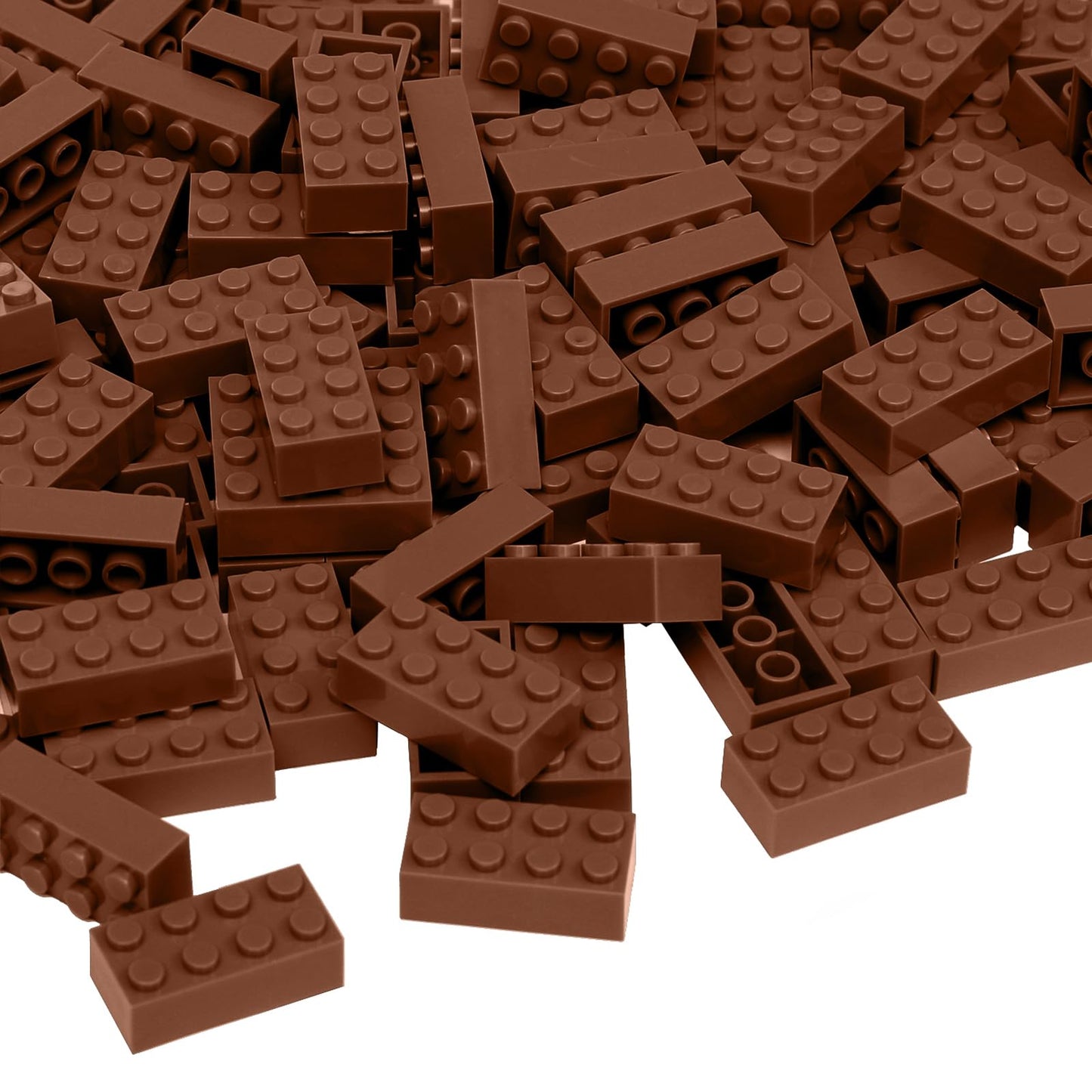 Unirolic Classic Building Bricks, 100 Piece 2X4 Building Blocks Stem Creative Building Toys Compatible With All Major Brands, Moc Building Bricks Diy Play Set For Kids(Brown)