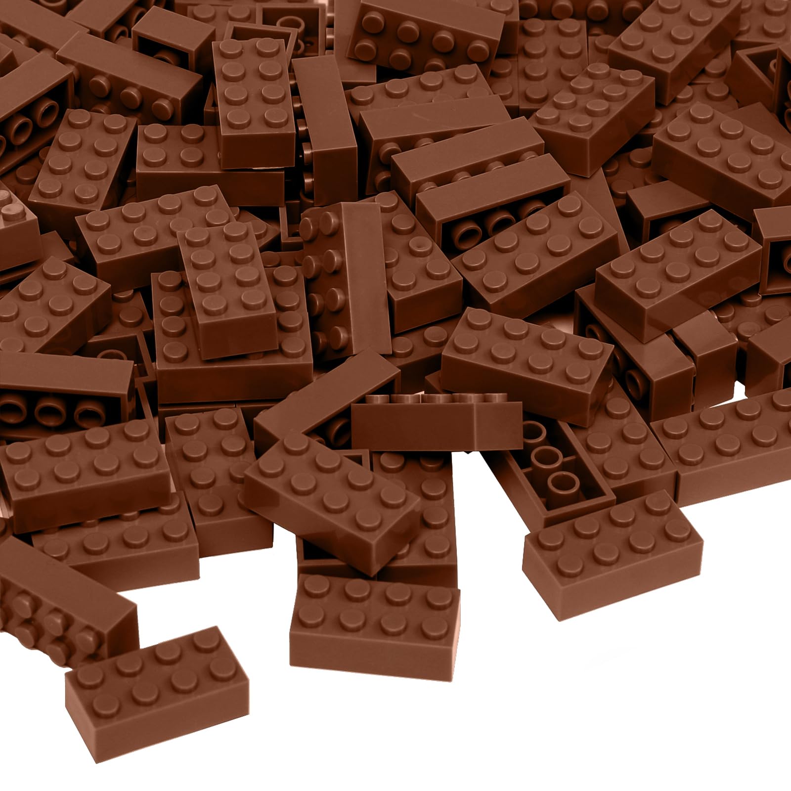 Unirolic Classic Building Bricks, 100 Piece 2X4 Building Blocks Stem Creative Building Toys Compatible With All Major Brands, Moc Building Bricks Diy Play Set For Kids(Brown)