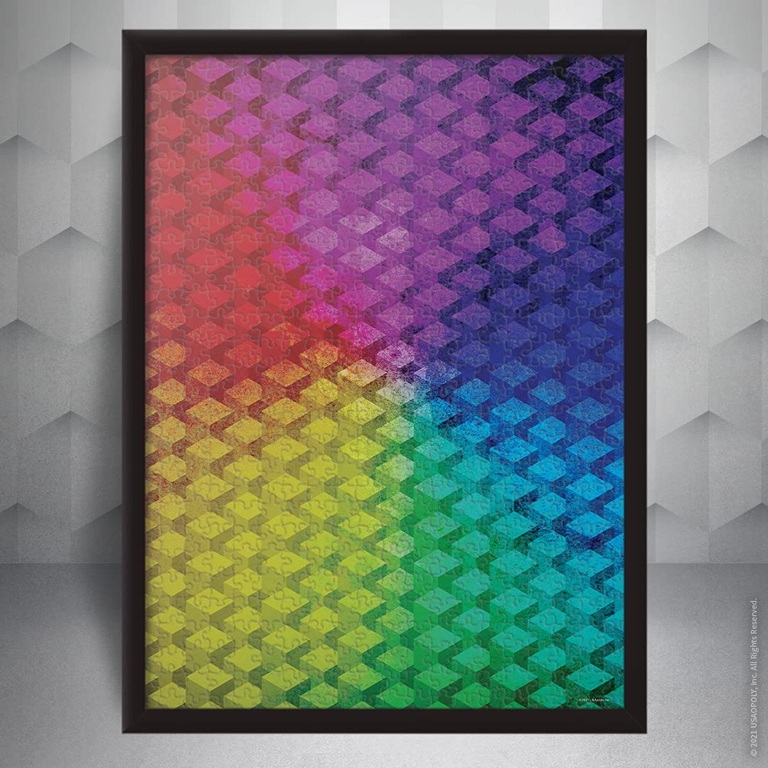 The Op Games Gradient Cubes 1000 Piece Jigsaw Puzzle | Vivid & Colorful Cubic Design Puzzle Featuring Rainbow Colors & Hues | Puzzles For All Ages - Kids To Adults