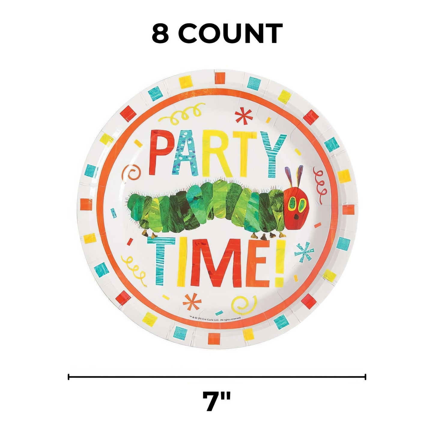Fun Express The Very Hungry Caterpillar Paper Dessert Plates - Party Supplies - 8 Pieces