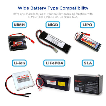 Tenergy 1S-6S Digital Battery Pack Charger for Li-Fe/Li-PO/NiCd/NiMH Packs Balance Charger Discharger w/Tamiya/JST/EC3/HiTec/Dea