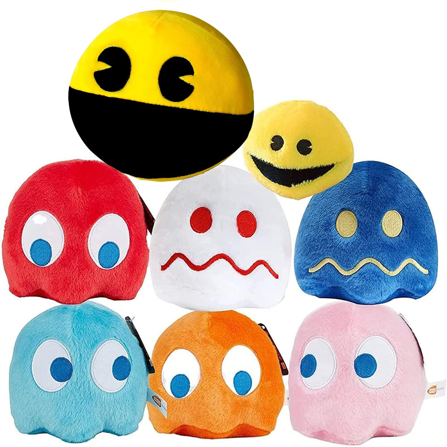 Pingong Pacn Game Man Plush Toy Set of 8, 6-inch Ghost Stuffed Animals, Perfect for Parties and Gifts, Kids' Favorites