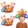 2 Pack Thanksgiving Ring Toss Games Toys for Kids Thanksgiving Inflatable Turkey Hats Toss Games Thanksgiving Family School Part