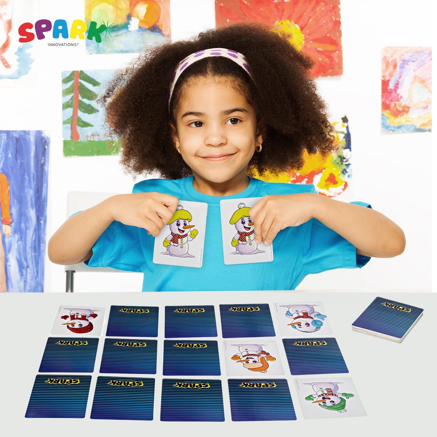 SPARK INNOVATIONS Snowman Matching Card Games  Kids Memory Game  Family Fun  Picture Cards  Preschool Activities  Christmas Game  Winter Activities