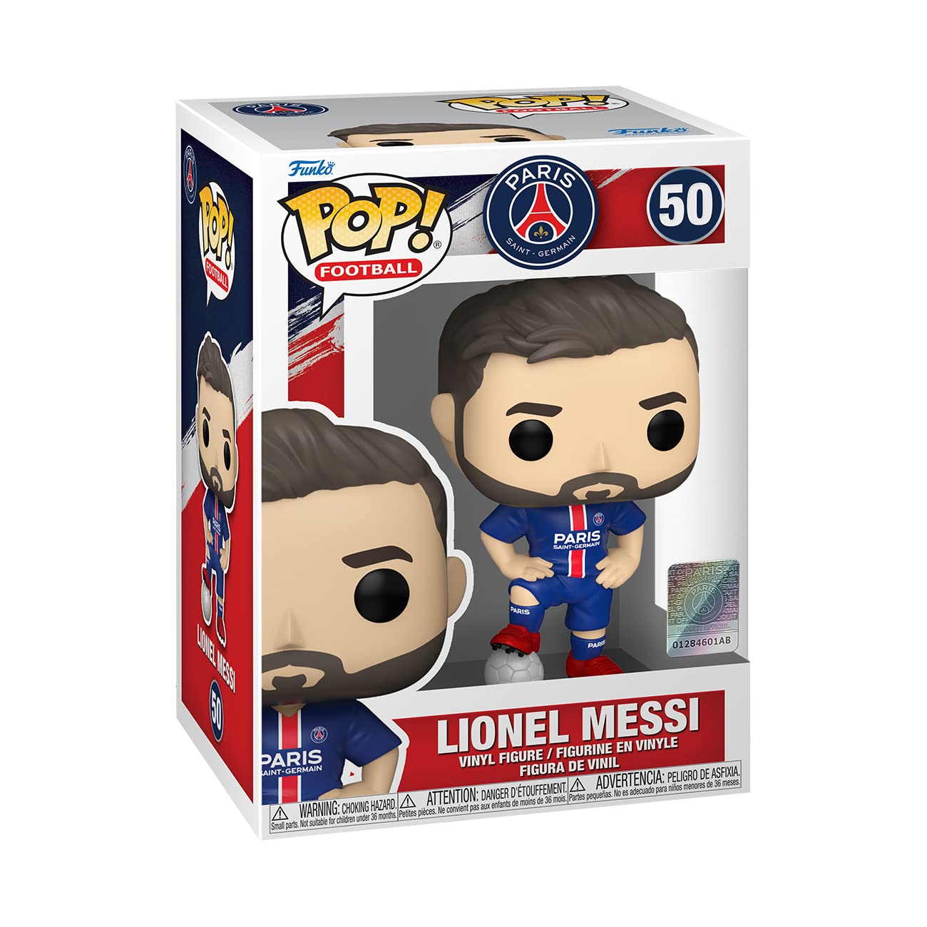 Funko Pop! Football Lionel Messi Figure - 3.75" Vinyl, Paris Saint-Germain, Blue, Model 67389