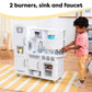 KidKraft Vintage Wooden Play Kitchen with Pretend Ice Maker and Play Phone, White