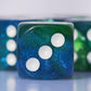 10 Pc D6 Dice 16Mm Acrylic Dice Set For Rpg Mtg Dnd Dice Table Games And Board Games (Green + Blue)