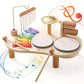 Promise Babe Wooden Musical Instruments For Toddlers 1-3, Percussion Instruments For Kids Baby Drum Set Xylophone, Montessori Educational Musical Toys, Gifts For Girls Boys Ages 3+