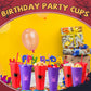 Qinyoung Spider Cups - 24 oz Reusable Plastic Cups with Lid & Straw, Red & Purple, 24 Sets for Birthday & Halloween Party Supplies