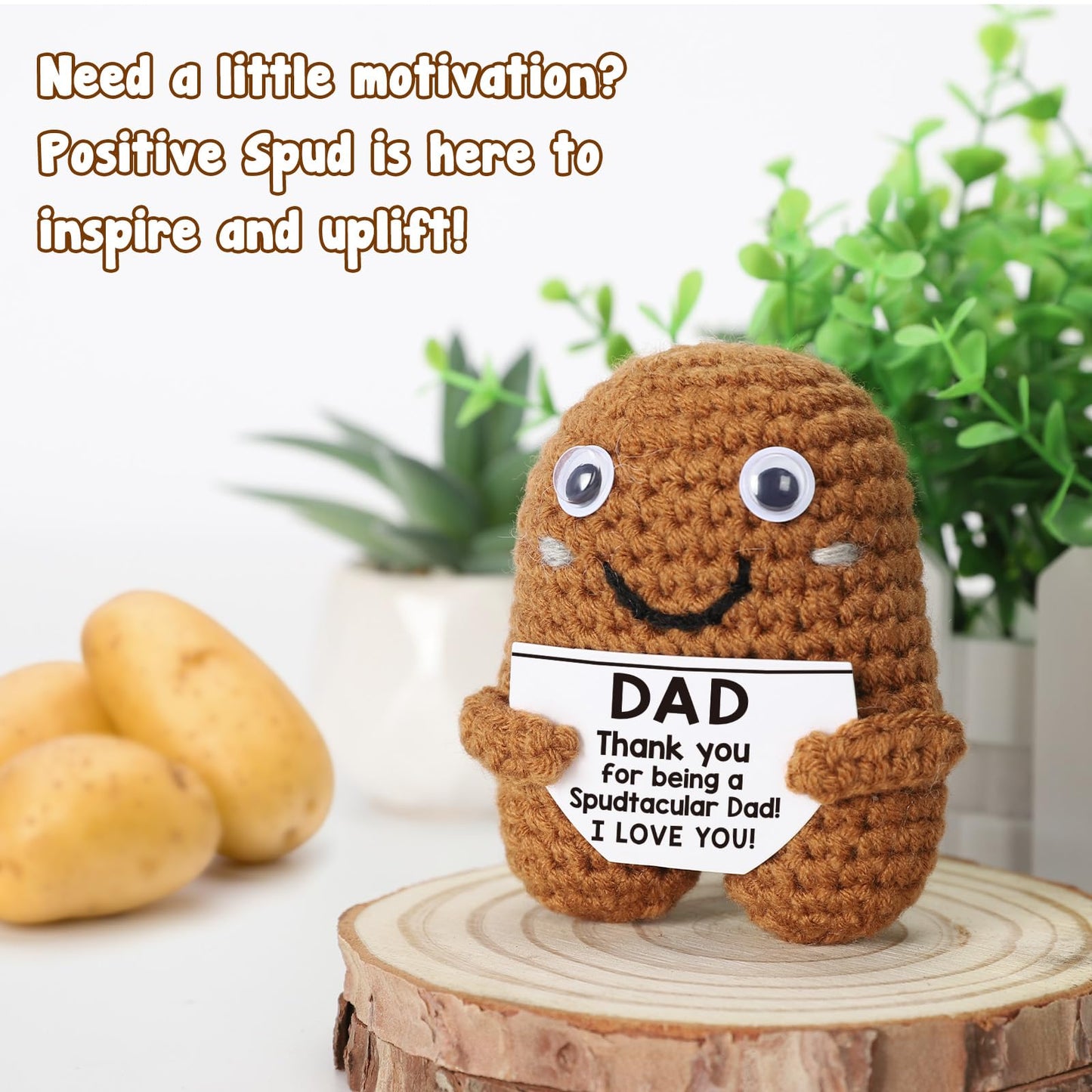 Cool Dad Gifts, Crochet Potato Doll Gift For Father From Daughter Son Kid Child Or Wife, Handmade For Birthday, Father'S Day Or