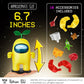 Among Us Stamper Crewmate Figures With Stampers| Two Of Four 6.7-Inch-Tall + 10 Hidden Hats & Accessories| Party Favors And Playable Collectibles | Unique Impostor With Mouth Open And Pink Crewmate