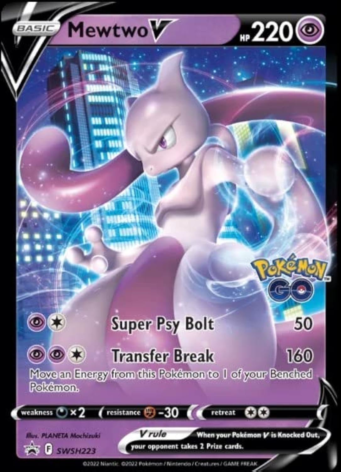 Pokemon - Mewtwo V -Swsh223 - Black Star Promo - Pokemon Go