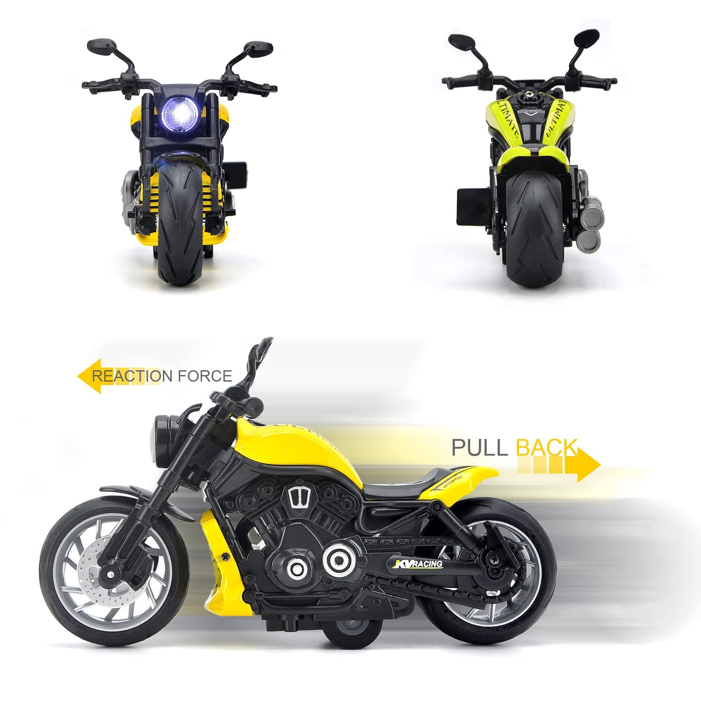 Cyysfivqz Toy Motorcycle,Pull Back Motorcycle Toy With Sounds And Lights,1:12 Alloy Motorcycle Model For Boys,Pull Back Motorcyc