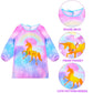Fiodrimy Kids Art Smock Unicorn Painting Artist Apron Waterproof Paint Smocks Girls Boys Long Sleeve With Pocket For Child 8-12 Years, Medium