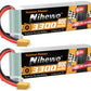 Nihewo 2Packs 4S Lipo Battery Pack, 14.8V Lipo Battery 3300mAh 80C XT60 Connector Compatible with Axial E-flite RC Airplane Plan