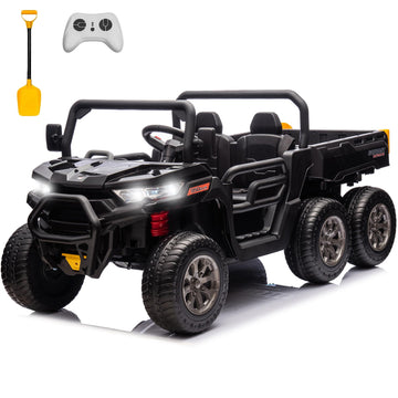 Sopbost 2 Seater 24V Kids Ride On Truck With Electric Dump Bed, 4Wd Battery Powered Ride On Car With Remote Control, Music Play,