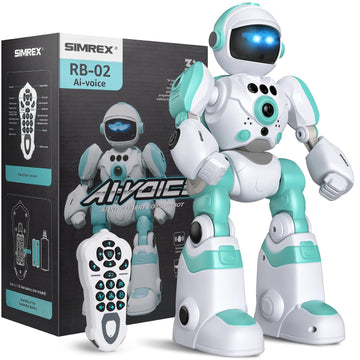 Simrex Kids Robot Toys, Remote Control Robot, Programmable Robot With Recorded Voice Music Dance Gesture Control, Gift For Toddler Boys And Girls