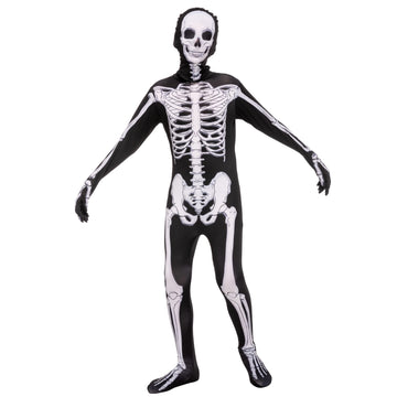 Spooktacular Creations Halloween Kids Scary 3D Skeleton Costume For Boys, Toddlers Skeleton Costume For Halloween Dress Up-M(8-10Yr)