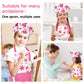 Kids Apron And Chef Hat Set, Cute Pink Flower Apron Adjustable Kids Aprons With 2 Pockets, Kids Cooking Aprons Artist Aprons Kit