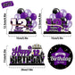 Lingteer Happy 12Th Birthday Purple Acrylic Table Topper Centerpieces Set - Cheers To Twelve Years Old Birthday 12Th Bday Party Gift Decorations.