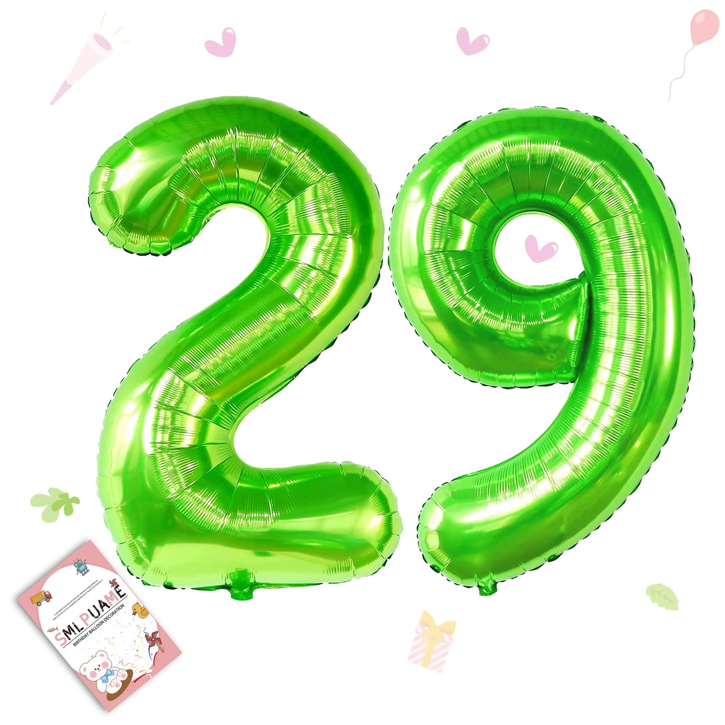 Smlpuame 40 Inch Number Balloon 0-9 Green Large Number 29 Balloons,Digital Balloons For Birthday Party Celebration Decorations S