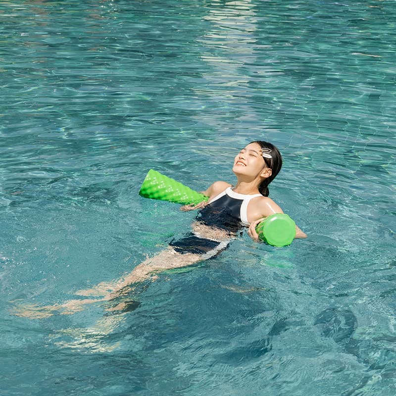 IMMERSA Jumbo Swimming Pool Noodles  enhanced Soft Water-Based Vinyl Coating and UV Resistant Foam Noodles for Swimming and Floating  Lake Floats  Pool Floats for mature-themeds.(Green)