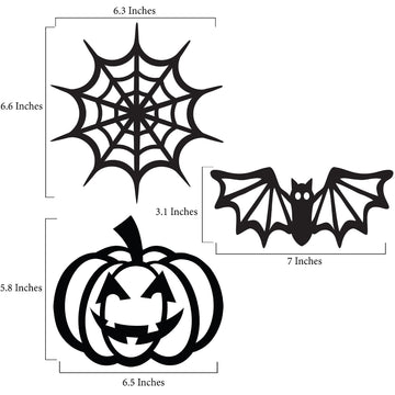VHALE Suncatchers Craft Kit - 3 Sets (9 Cutouts), Medium Black Paper, Stained Glass Effect for Kids Arts & Crafts, Halloween Party Favors
