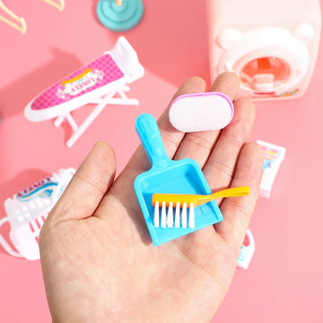 Sotogo 23 Pieces Doll Housework Cleaning Supplies Miniature Mini Dollhouse Accessories Dollhouse Furniture Decoration Accessories For Dolls Pretend Play